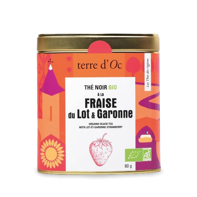 Organic black tea with Lot-et-Garonne strawberry