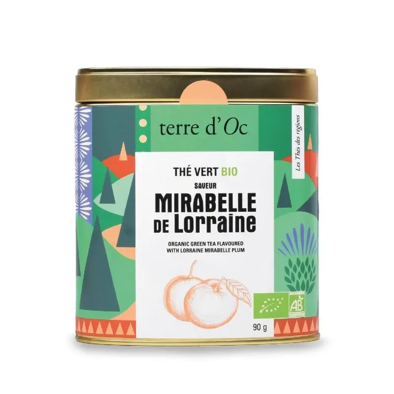 Organic green tea flavoured with Lorraine mirabelle plum
