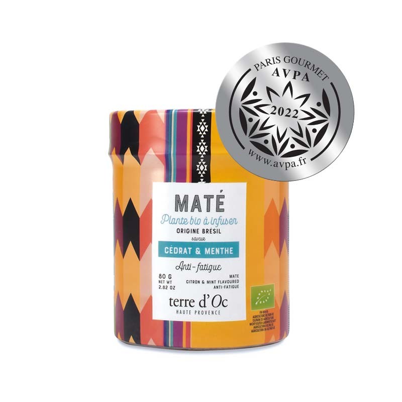 ORGANIC MATE CITRON & MINT FLAVOURED. HERBAL INFUSION PLANT