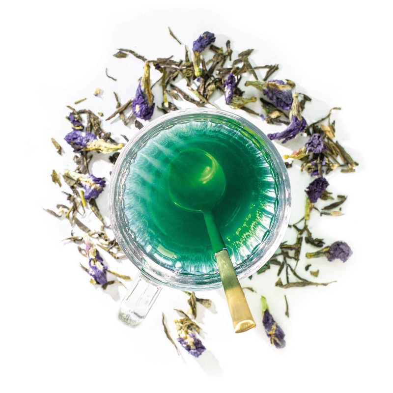 Organic green tea with blue...