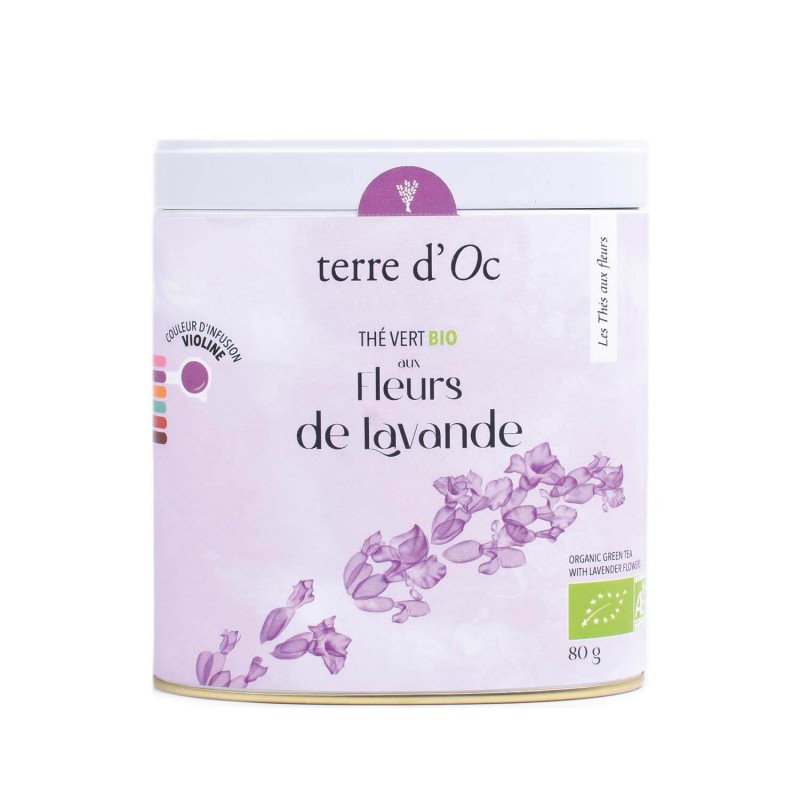 Organic green tea with lavender flowers