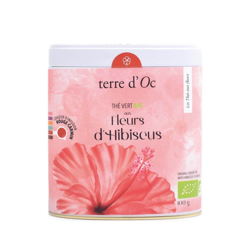 Organic green tea with hibiscus flowers