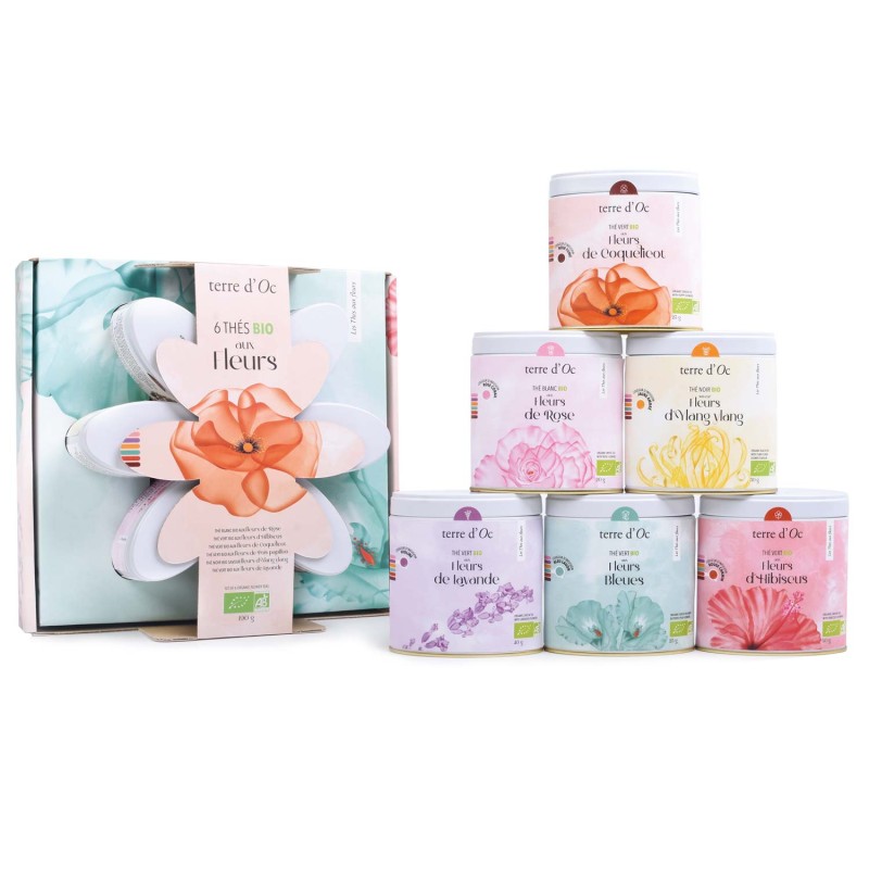 Set of 6 organic flower teas