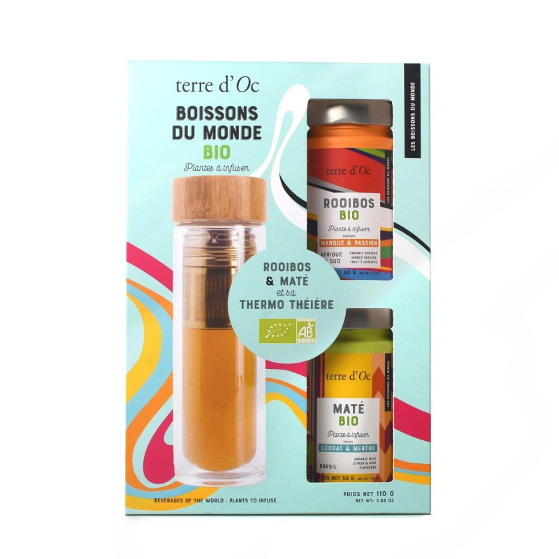 Terre d'Oc Coffret de thés 2 saveurs Rooibos et Menthe