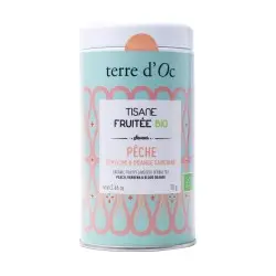 Tisane fruitée bio<span>saveur pêche, verveine, orange sanguine</span>