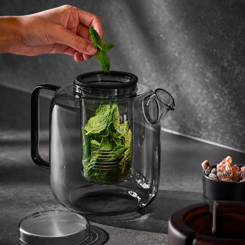 Smoked glass teapot