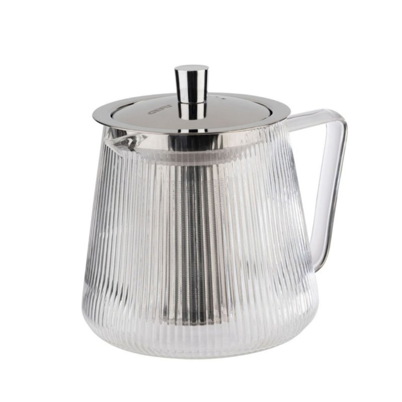 Théière en verre striée