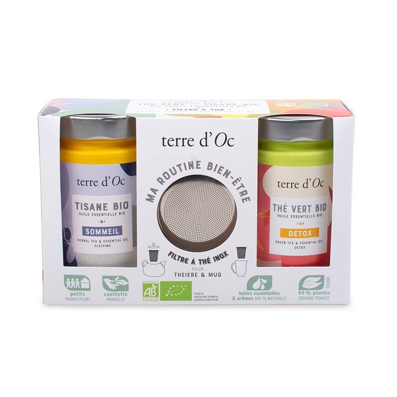 Coffret bien-être thé aux huiles essentielles bio