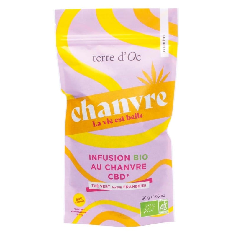 Infusion CBD bio La Vie est Belle — chanvre et thé vert framboise