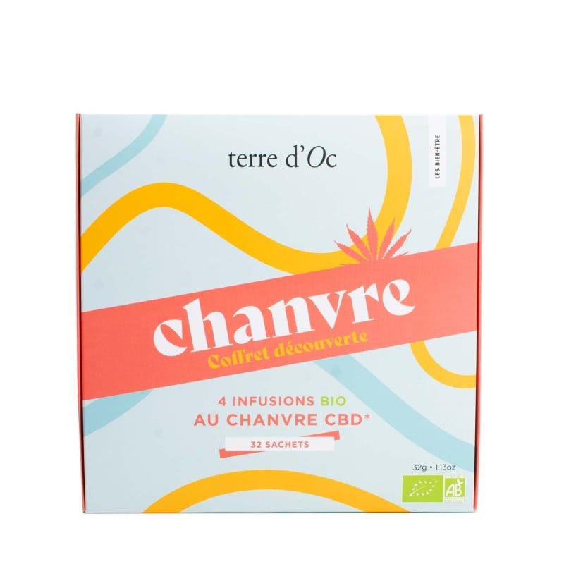 coffret infusions CBD bio 4 saveurs chanvre 32 sachets