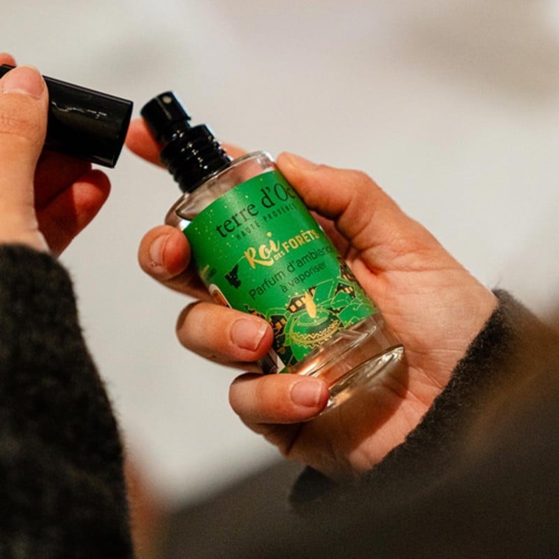 Spray ambiance sapin pin eucalyptus Noël Roi des forêts Terre d'Oc