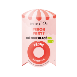 Packaging thé noir glacé bio pêche Terre d'Oc
