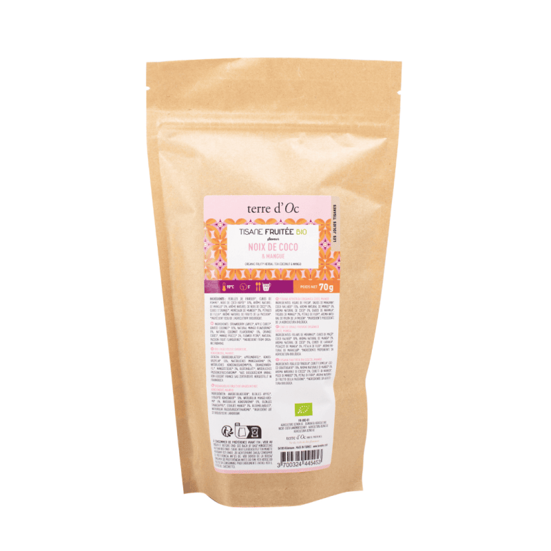 Recharge tisane fruitée bio noix de coco mangue